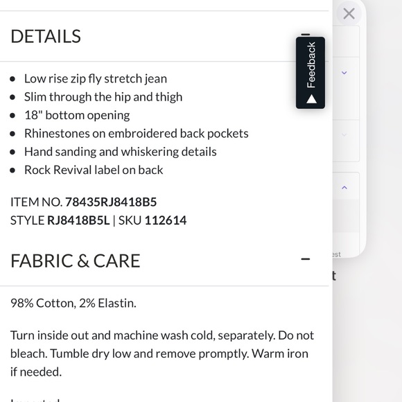 Rock Revival Jeans 31x34 - Picture 4 of 4